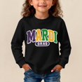 thumbnail image 2 of Mercatoo Toddler Baby Girl Boy M𝐚rdi Gr𝐚s Outfit Letter Sweatshirt Long Sleeve Shirt Tops Spring Fall Clothes C𝐚rnival Loose Top, 2 of 4