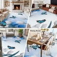 thumbnail image 5 of 5x8 Area Rugs for Living Room, Blue White Floral Non Slip Area Rugs for Kitchen Bedroom Entryway, Ombre Tulips Modern Art Spring Washable Carpet Runner Rug Floor Mats for Bedroom Home Decor, 5 of 8