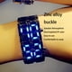 thumbnail image 4 of Seitruly Reloj para hombre LED Sin rostro Accesorio de moda Pareja Amante Amistad Estilo retro Reloj de Cadena de acero completo Electrónica Luz roja, 4 of 6