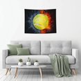thumbnail image 5 of Kdxio Tennis Ball In Fire And Water Wall Hanging Tapestries Banner For Bedroom College Dorm Home Living Room Party Decor 29X37 In, 5 of 8