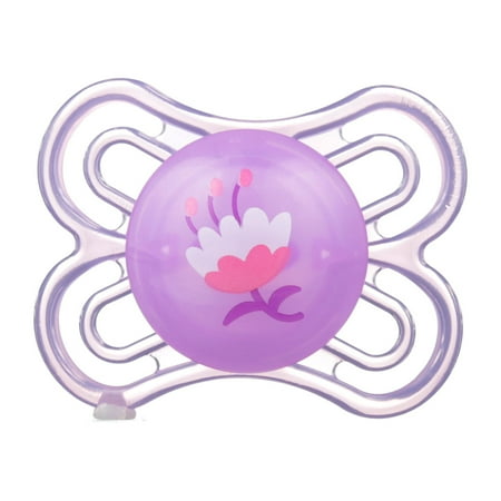 MAM Pacifiers, Baby Pacifier 0-6 Months, Best Pacifier for Breastfed Babies, Premium Comfort and Oral Care 'Perfect' Collection, Girl, 1-Count