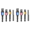 thumbnail image 1 of 8 Pieces Impact Driver Socket Adapter Set for 1/4 Inch Hex to Square Socket Turn Power Drill Into Nut Driver, 1 of 5