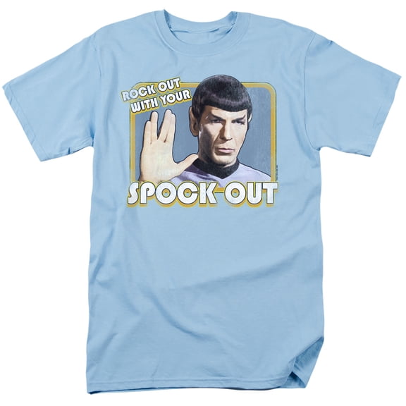 Star Trek Spock Out Adult 18/1 T-Shirt Light Blue