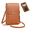Brown, variant on TouchScreen Phone Crossbody Bag for Women, Anti Theft Leather Cell Phone Small Purse with Clear Window for Travel, Shopping & Everyday Use(Pink)