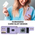 thumbnail image 4 of ELEHOLD Samsung Galaxy A13 4G Wallet Case, Flip Card Slots Magnetic Button Kickstand Function Non-Slip Wristband Crossbody Shoulder Strap for Samsung Galaxy A13 4G Fashion Leather Case,Purple, 4 of 7