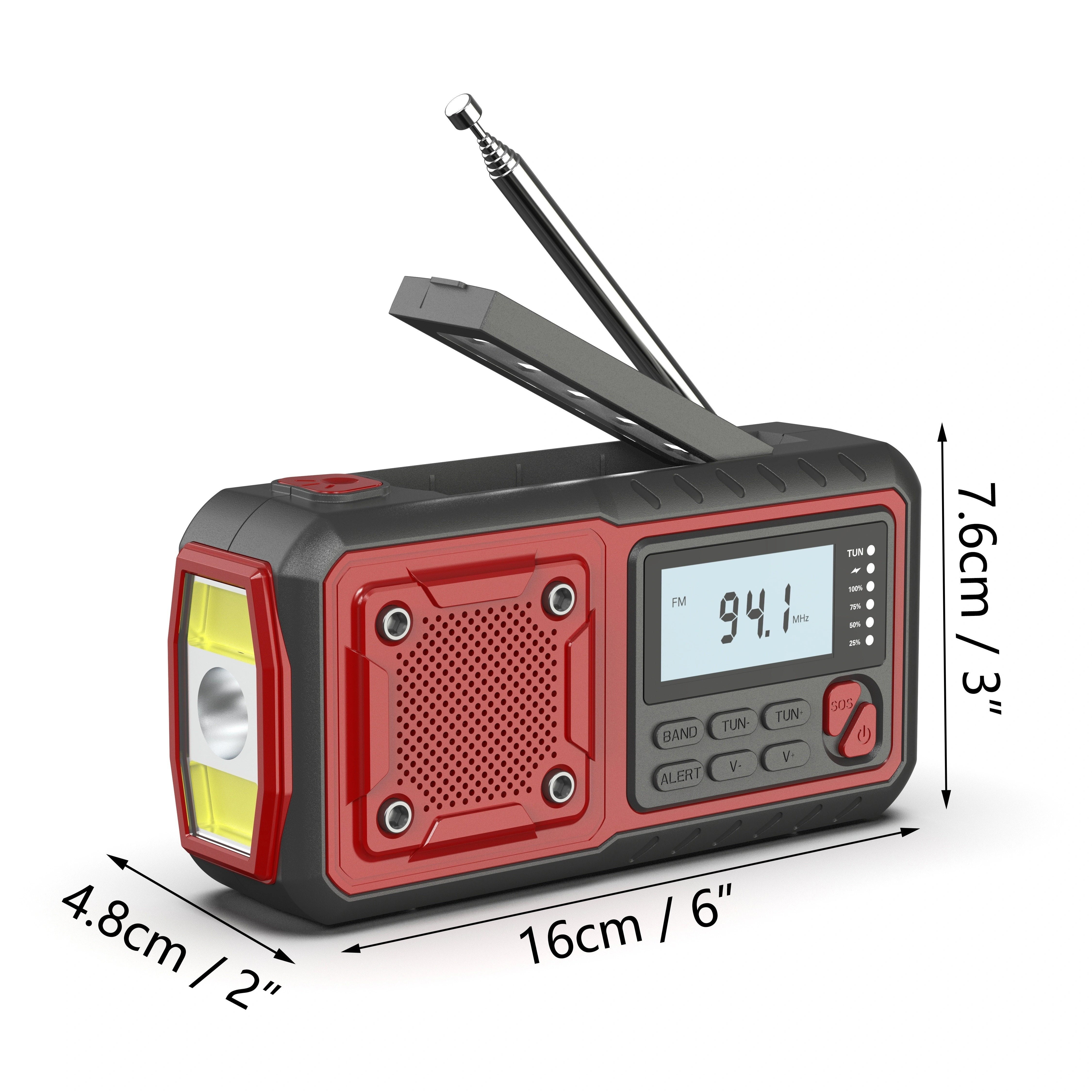 Solar Hand Crank Emergency Weather Radio, 5000mAh NOAA AM FM Battery Powered with Flashlight, Reading Lamp, SOS Alarm for Outdoor Survival Gift