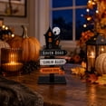 thumbnail image 4 of Halloween Table Decorations 6 Inch Spooky Indoor Wooden Sign, Halloween Home Decor for Halloween Party Haunted House Display, White Black Orange Accent, 1 Piece, 4 of 5