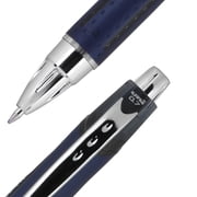 uniball Jetstream Retractable Ballpoint Pens, Fine Point, 0.7mm, Navy Barrel, Black Ink, 12 Count