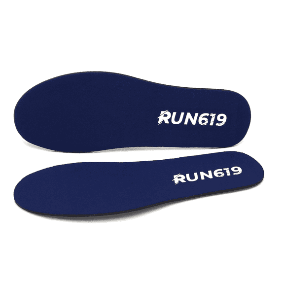 Run 619 Zero Drop Shoe Insoles, Traditional Shape, Foot Forming, Regular Width - Thin, Firm, Flat Shoe Inserts - Men's 10-11.5