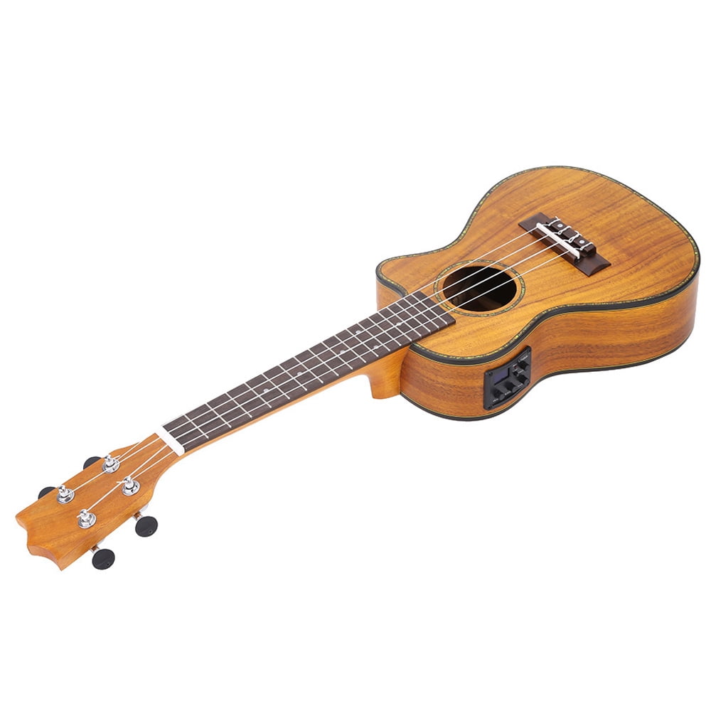 24\ Cutaway Ukulele Ukulele 24-Inch Cutaway Ukulele Hawaii Guitar Instrument LED EQ Koa / Plywood Shell Brims / OX Bone Saddle / 4 Strings