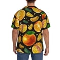thumbnail image 5 of Fotbe Tangerine print Short Sleeve Button Down Shirts for Men Casual Summer Beach Wrinkle Free Shirt-Medium, 5 of 7