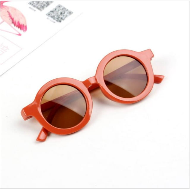 SAYOO Lunettes de Soleil Enfants Garçons et Filles Rétro Décontractées Anti-Uv Lunettes Rondes Lunettes pour Enfants, Lunettes de Soleil Rétro Décontractées Mode pour l'Extérieur, Convenant aux Enfants de 2 à 8 Ans