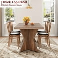 thumbnail image 4 of Towallmark 70.9 Inch Rectangular Dining Table, 6 Seater Kitchen Table With Sturdy Frame, Thickened Tabletop & V Cut Legs, Large Retro Dinner Table For Family Gatherings, 4 of 8