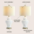 thumbnail image 5 of JONATHAN Y Qin 22" Ceramic/Iron Classic Cottage LED Table Lamp, White (Set of 2), JYL6602C-SET2, 5 of 6