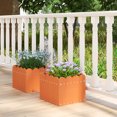 thumbnail image 2 of Gymax 2 Pack Square Planter Box Weather-Resistant HDPE Flower Pot Garden Bed Orange, 2 of 9