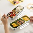 thumbnail image 4 of Boîte à lunch en acier inoxydable avec compartiment, contenants alimentaires réutilisables avec anneaux de silicone et 4 verrous sécurisés, 4 of 7