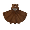 thumbnail image 2 of DJDLJWCJ Baby Hooded Cape Cute Bear Fleece Winter Poncho Soft Thick Warm Kids Bear Cape Brown Size 6M, 2 of 5