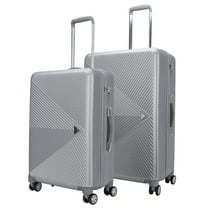 MKF Collection Felicity Extra Large & Large Hardside Luggage 2 pcs, Luxurious Travel Suitcase by Mia K - Silver
