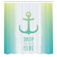 thumbnail image 3 of Ambesonne Ocean Shower Curtain, Words Green Ombre Anchor, 69"Wx84"L, Green White, 3 of 5