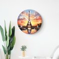 thumbnail image 4 of 12 Inch Wall Clock Battery Operated Silent Clock Decorative for Office, Kitchen, Outdoor, Living Room，Eiffel Tower Landmark Sunrise with Clouds on Horizon Park Sun Elegant, 4 of 4