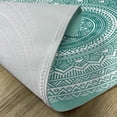 thumbnail image 5 of Teal Ombre Place Mats Set of 4, Mandala Pattern Boho Style Floral Dots and Stripes with Petals Print, Washable Fabric Placemats for Dining Room Kitchen Table Decor, Teal White, 5 of 5