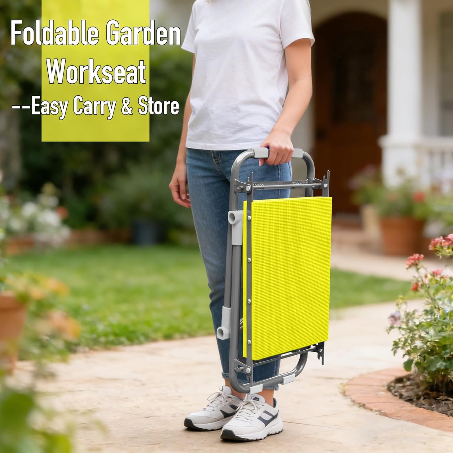 Folding Garden Stool and Kneeler, Heavy Duty Garden Kneeler and Seat, Kneeling Device for Gardening, Gardeners and Seniors (Purple)