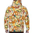 thumbnail image 3 of Bingfone Vintage Floral Men's Drawstring Hoodie Long Sleeve Pocket Sweatshirts-Small, 3 of 6
