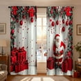 thumbnail image 5 of Christmas Ball Holiday Printed Curtains, 2 Pieces 2D Flat Printed Red Luxury Xmas Print Curtains with Snowflakes and Pine Branches for Bedroom Living Room Holiday Party Decor(39*86inch), 5 of 7