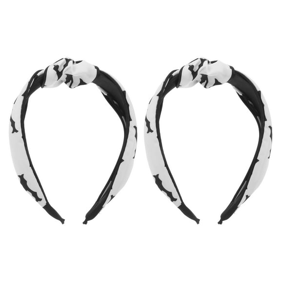 TABLZONE White Wide Knotted Hair Hoop for Women, Soft Fabric Headband with Bow , 2pcs, Perfect for Parties and Daily Wear