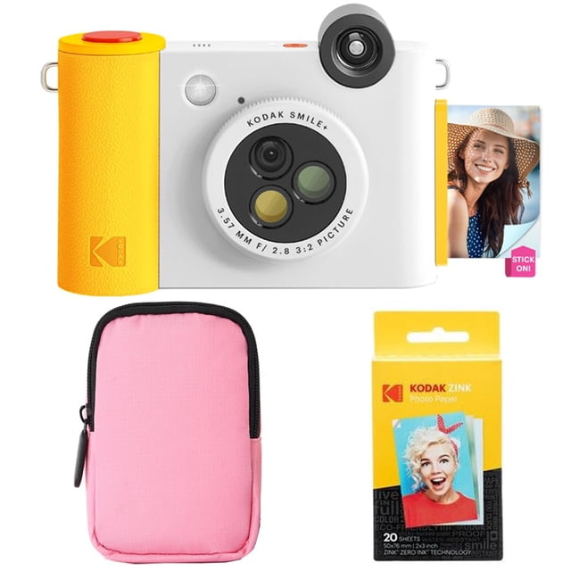 Cámara e impresora KODAK Smile+ 2 en 1 con estuche y paquete de papel