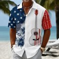 thumbnail image 2 of Erwazi Men’s Button Down Shirts Summer Short Sleeve Printed Collared 4th of July Mens Tops, 2 of 5