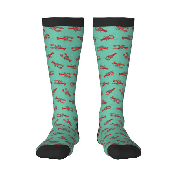 Balery Cartoon Lobsters 4 Calcetines novedosos Calcetines deportivos Calcetines hasta la rodilla Calcetines de algodón Calcetines originales y geniales