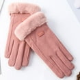 thumbnail image 4 of EARKITY Winter Warm Gloves, Womens Winter Warm Touchscreen Texting Gloves, Winter Cold Weather Plush Thermal Fleece Lining Gloves, Thermal Faux Fur Outdoor Gloves for Women Teen Girls Adults, 4 of 5