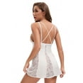 thumbnail image 2 of Unique Bargains Women's Cami Chemise with Built in Bra Plunge Full Slips L Beige, 2 of 6
