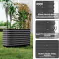 thumbnail image 2 of EuKer Raised Planters with Wheels, 59" Metal Planter Box W/Built-In Water Storage System for Indoor/Outdoor, Gray, 2 of 7