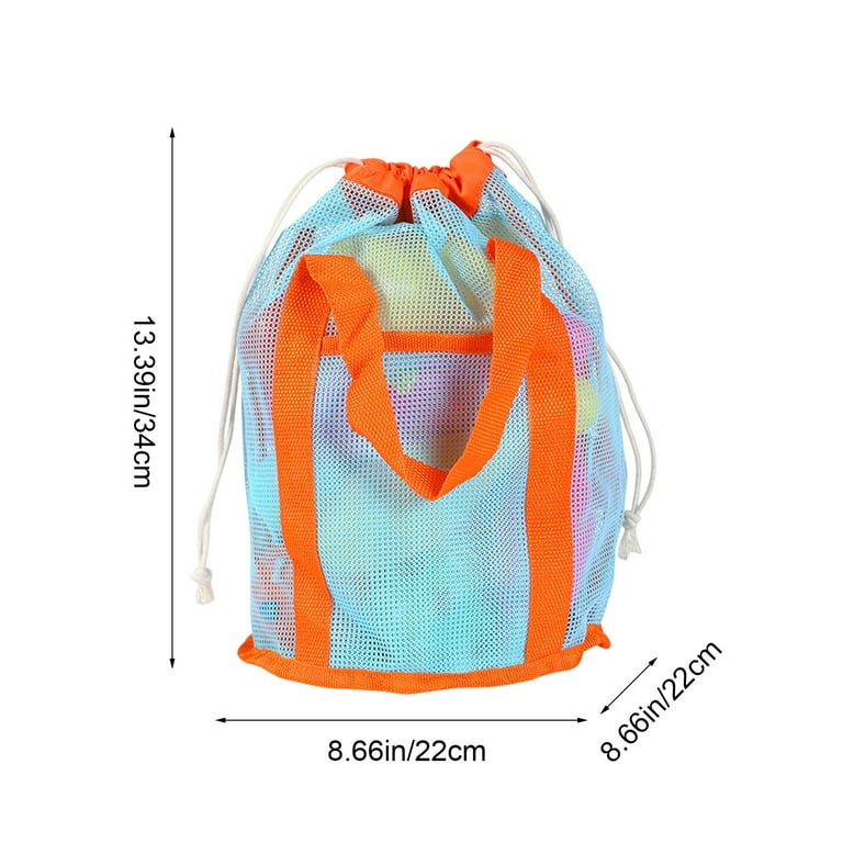 SLYNSHome Mesh Drawstring Bags for Sports,Mesh Beach Bag Tote
