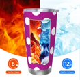 thumbnail image 6 of Cauagu Purlpe And White Polka Dot Pattern 20oz Tumbler,Stainless Steel Vacuum Insulated Tumbler with Lid Insulated Coffee Mug Thermal Cup with Splash Proof Sliding Lid-Straw Three-piece Set, 6 of 8
