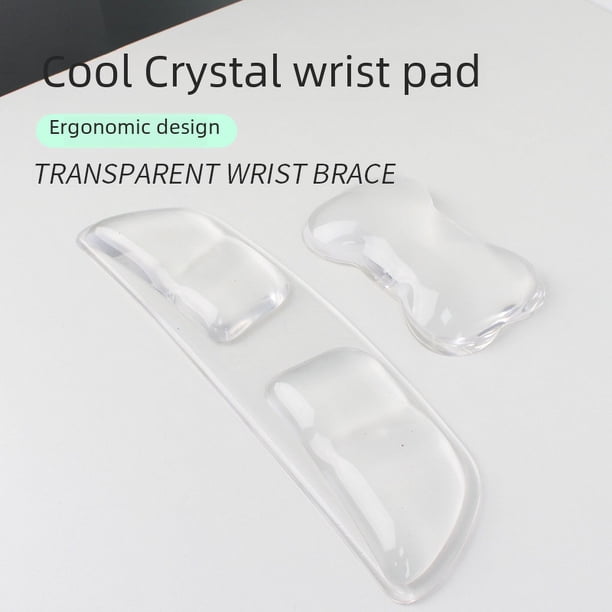 Almohadilla de muñeca de silicona transparente de cristal, almohadilla de muñeca antideslizante con personalidad 3D para teclado, almohadilla de ratón para muñeca para juegos de oficina.