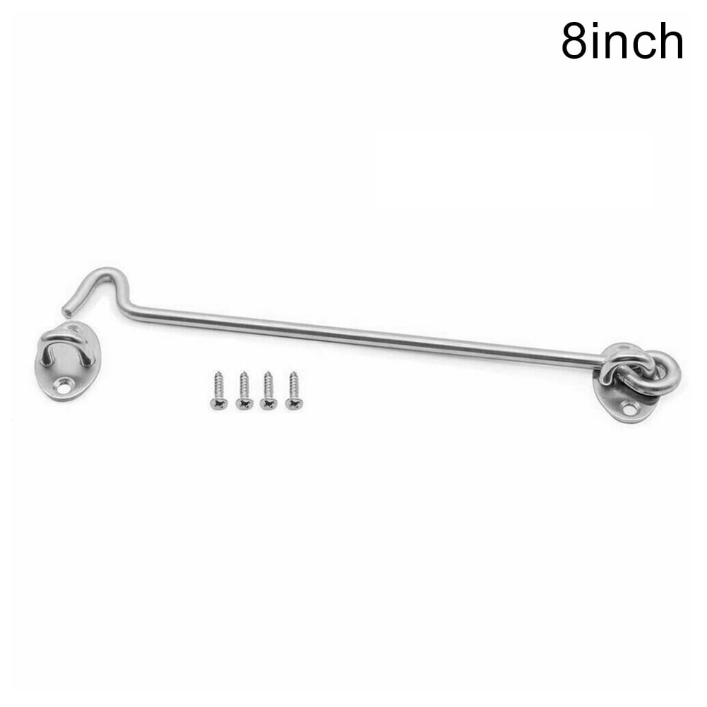 Cabin Hook And Eye Silent 3 " Shed Gate Door Latch Chrome & Screws Pack Of 2 