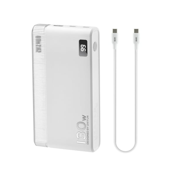 Zhiyun High-Power ZHIYUN CH100W03 22500mAh Portable Charger with PD Fast Charge, 3 Ports, LED Display - White