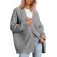 thumbnail image 1 of Cárdigan de mujer 2023 con frente abierto, botones extragrandes, suéteres ligeros, cuello en V, cárdigans sueltos, prendas de punto, 1 of 5