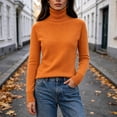 thumbnail image 4 of Cmfcve Womens Turtleneck Sweater Long Sleeve Slim Fit Casual Pullover Knit Shirs Fall Winter Basic Layering Top, 4 of 7