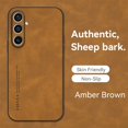 thumbnail image 3 of Sheepskin Leather Case For Samsung Galaxy S23 S23Ultra S22 S21 S20 S10 S9 Plus S23FE Note 20Ultra 10 9 8 Luxury Matte Back Cover, 3 of 5