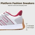 thumbnail image 2 of NRNHI Platform Sneakers for Women- Casual Wide Toe Box Fashion Tennis Shoes with Arch Support WhiteRed Size 9.5, 2 of 6