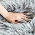thumbnail image 2 of Phantoscope Faux Sheepskin Fur Area Rug, Soft Fluffy Faux Fur Carpet, Light Gray, 2 x 3 ft, Rectangle, 2 of 5