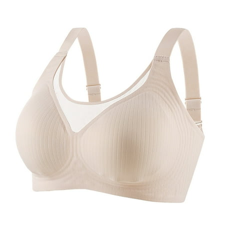 BYHONG Push Up Bra Eversocute Bra Lifting Sagging Wireless Push Up Bra Soft Sports Bras for Women Pink L