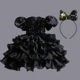 thumbnail image 3 of CNKOO Robes de Princesse pour Filles Robes de Vacances Robe pour Enfants Robe Sans Manches pour Filles Robe en Sequins Robe Tuftée Cadeau pour Halloween Noël, 3 of 5