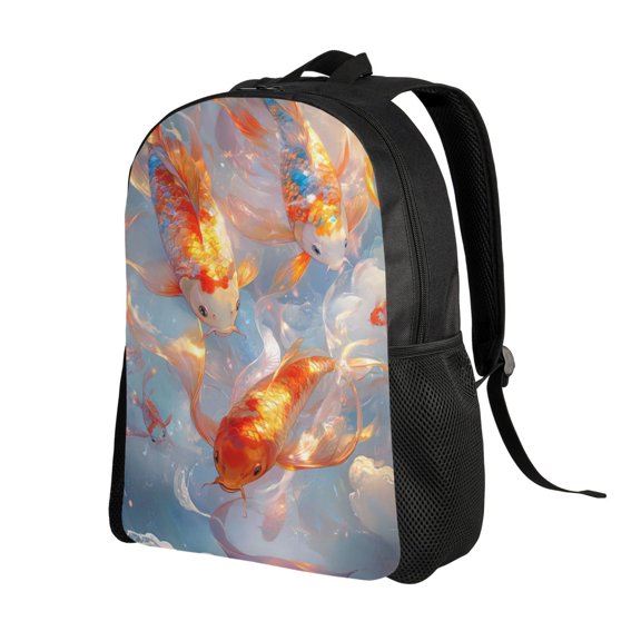 FishPattern Backpack Double Shoulder Backpack Durable, Spacious, Ergonomic Design for Travel, Work & Outdoor Use