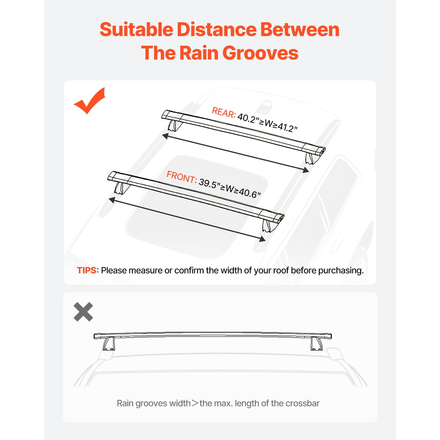 KFFKFF Roof Rack Cross Bars, Compatible with Jeep Grand Cherokee 2011-2021 (With Grooved Side Rails), 200 LBS Load Capacity, Lockable Aluminum Crossbar for Rooftop Cargo and Canoe