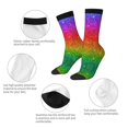 thumbnail image 3 of Yiaed Rainbow Glitter Print Great elasticity Crew Socks Sports socks for Men and Women, 3 of 5